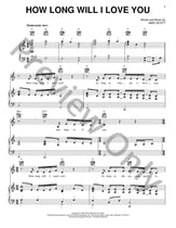 How Long Will I Love You piano sheet music cover